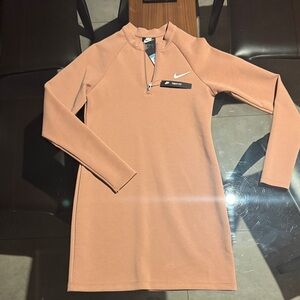 Nike Half-Zip Long Sleeve Dress - Rose